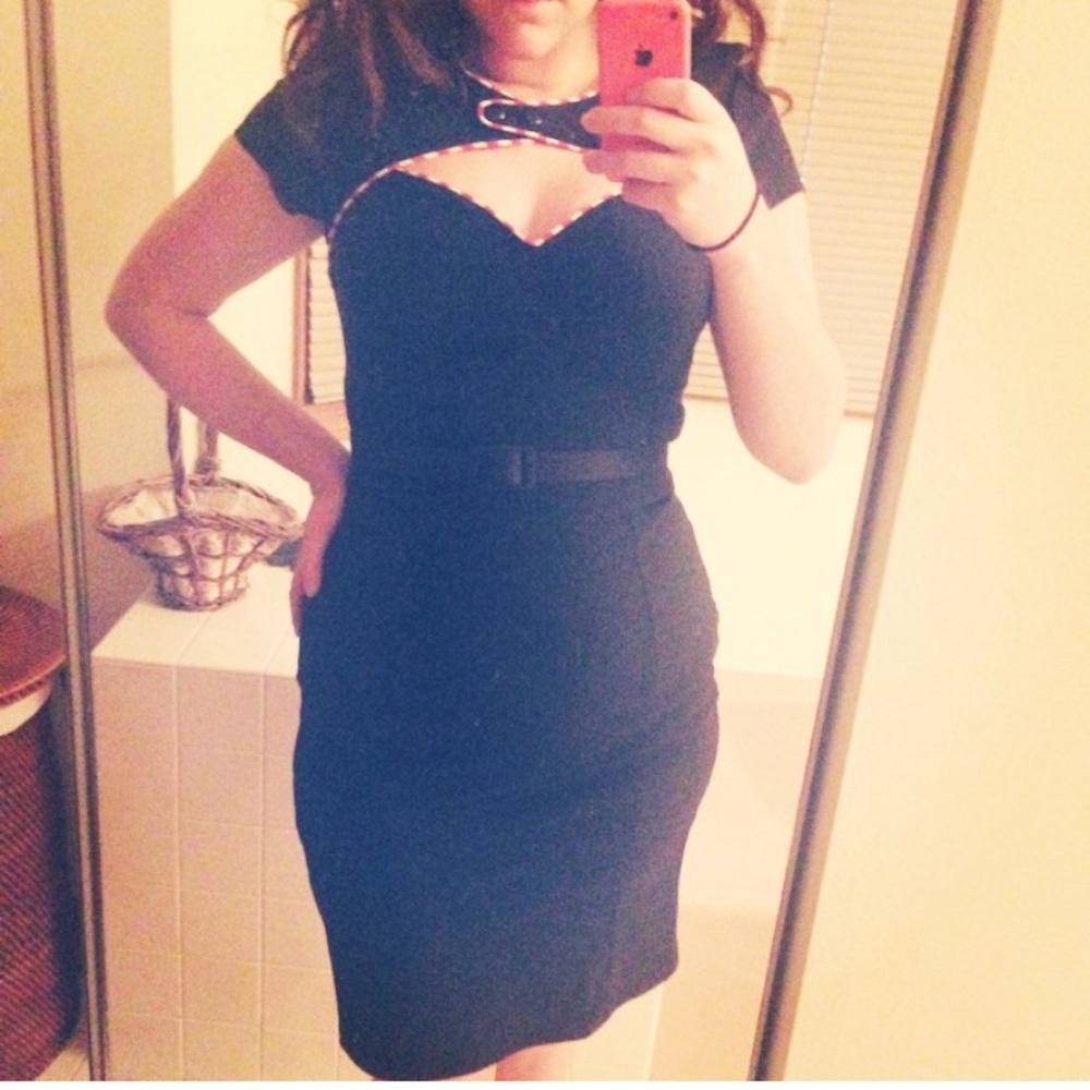 Rock Steady candy cane black wiggle dress